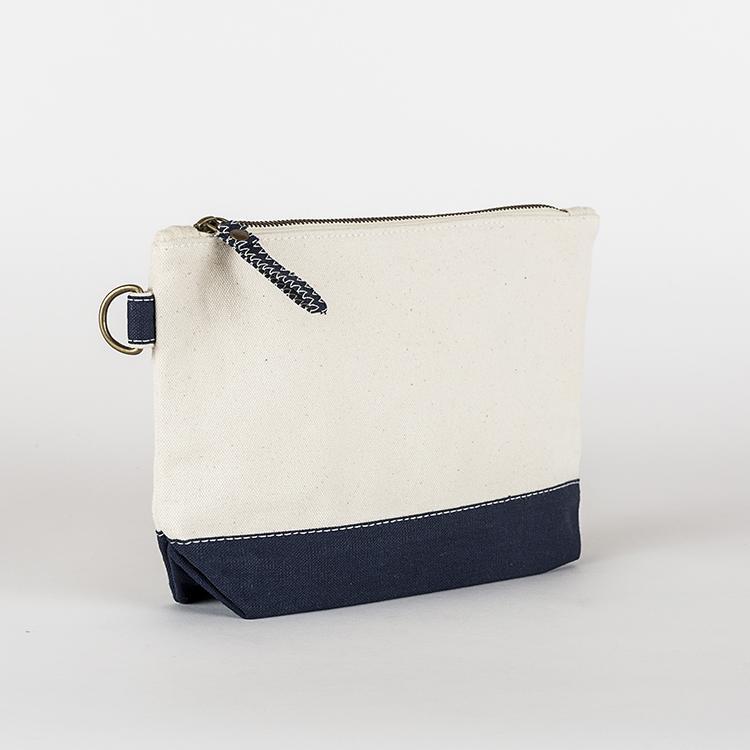 All In Zip Top Pouch in heavyweight canvas with a sturdy zipper and loop ring, perfect for organizing small items.