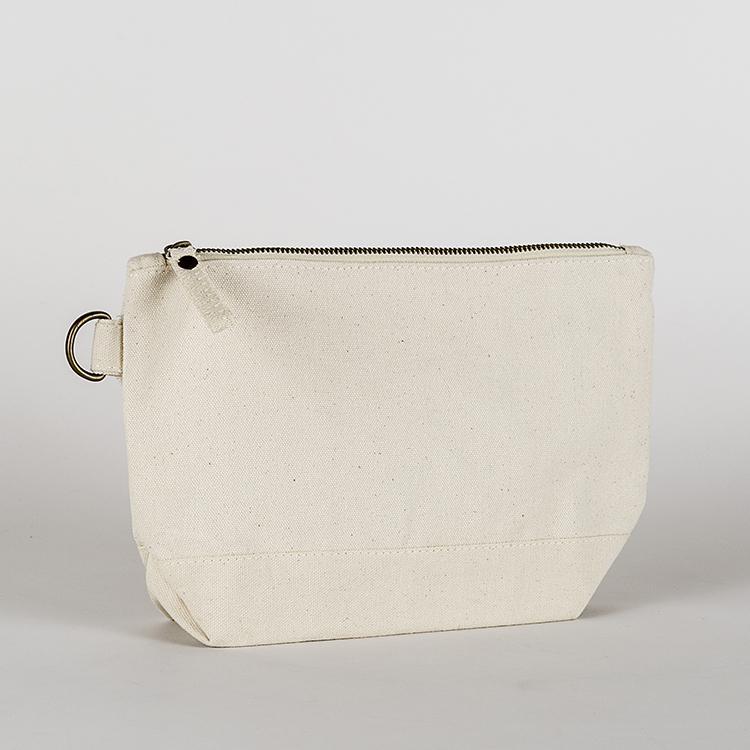 All In Zip Top Pouch in heavyweight canvas with a sturdy zipper and loop ring, perfect for organizing small items.