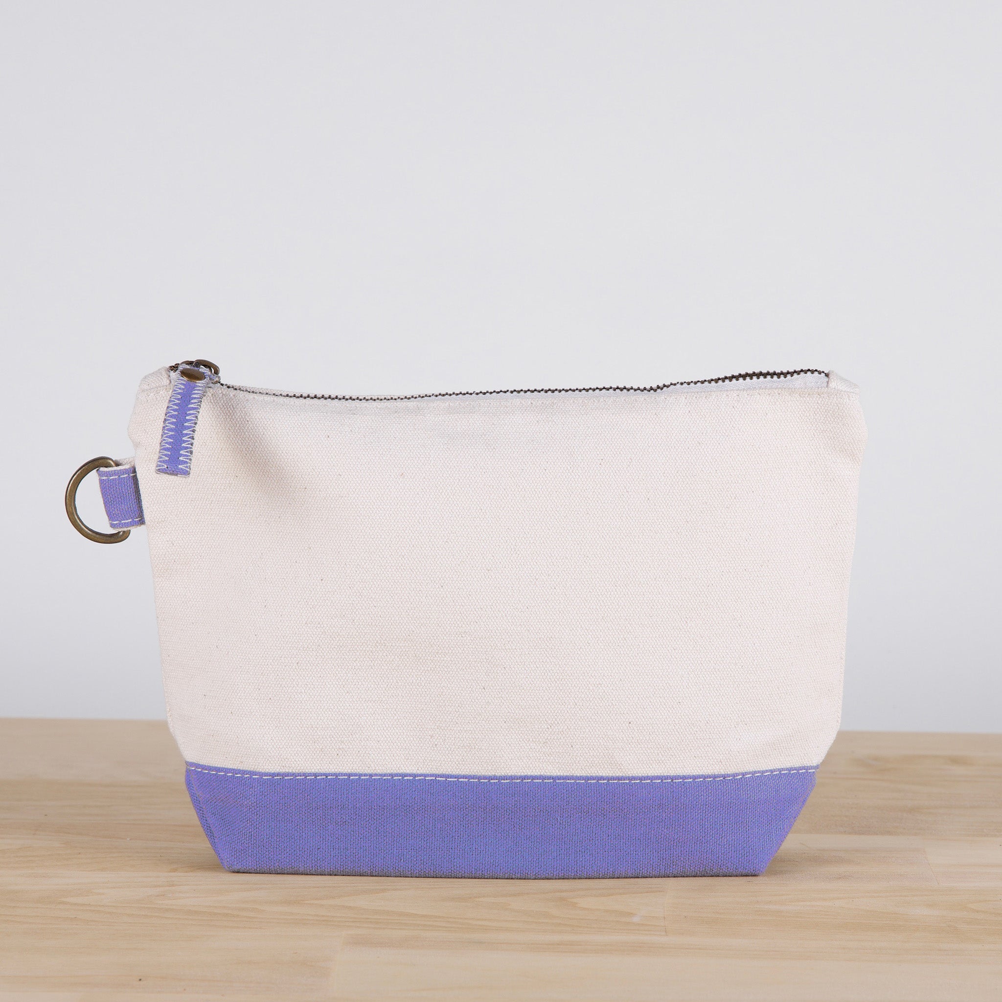 All In Zip Top Pouch in heavyweight canvas with a sturdy zipper and loop ring, perfect for organizing small items.