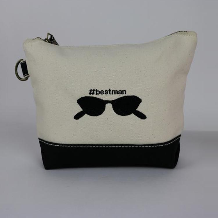 All In Zip Top Pouch in heavyweight canvas with a sturdy zipper and loop ring, perfect for organizing small items.