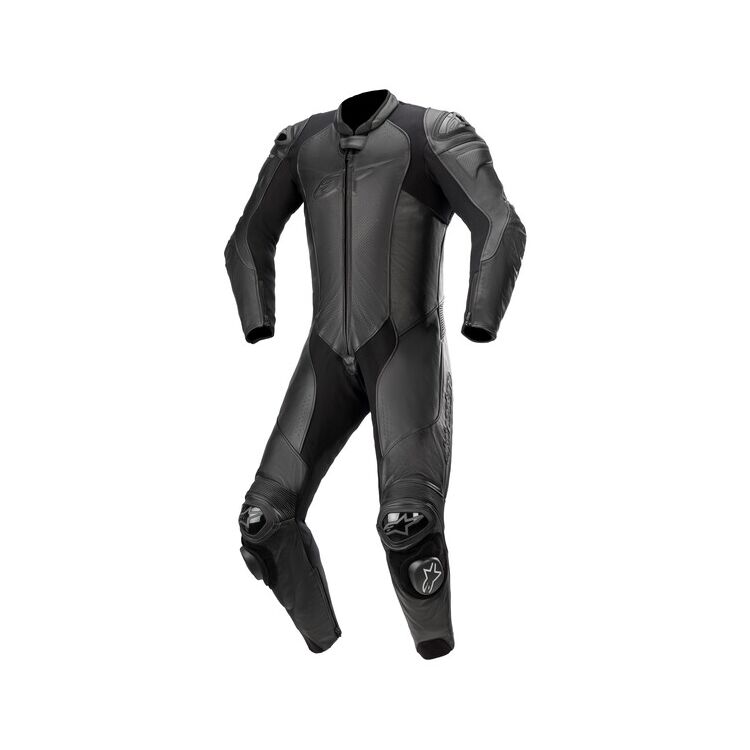 Alpinestars GP Plus v3 Race Suit showcasing premium leather and protective features, designed for motorcycle racing.