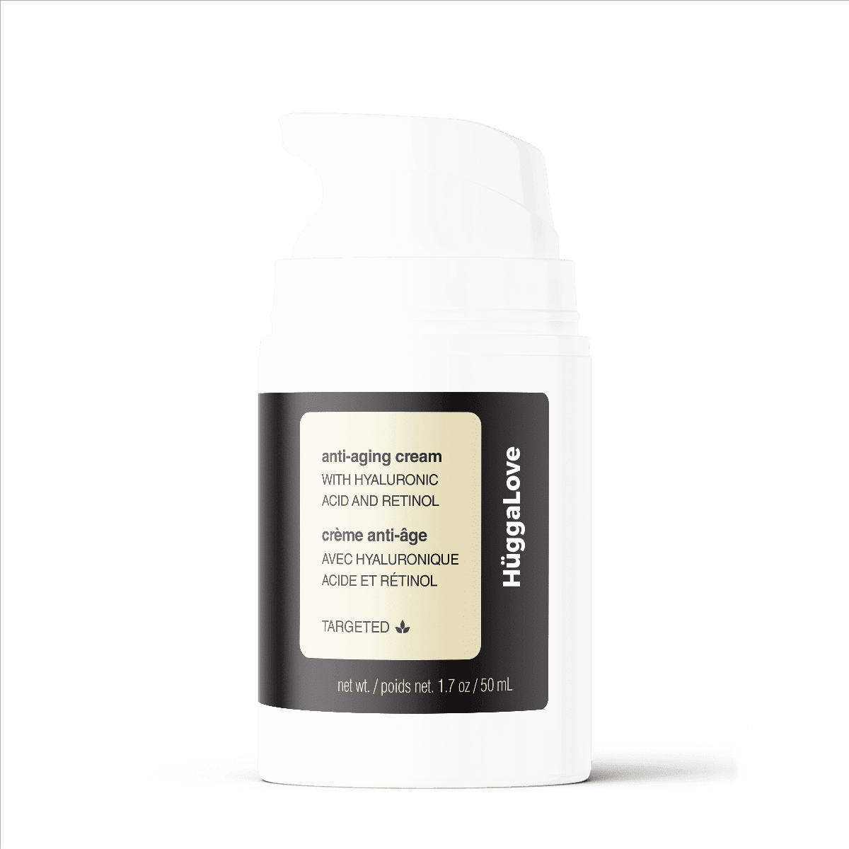 A jar of Anti-Aging Cream 1.7oz featuring a smooth texture, ideal for reducing wrinkles and dark circles.