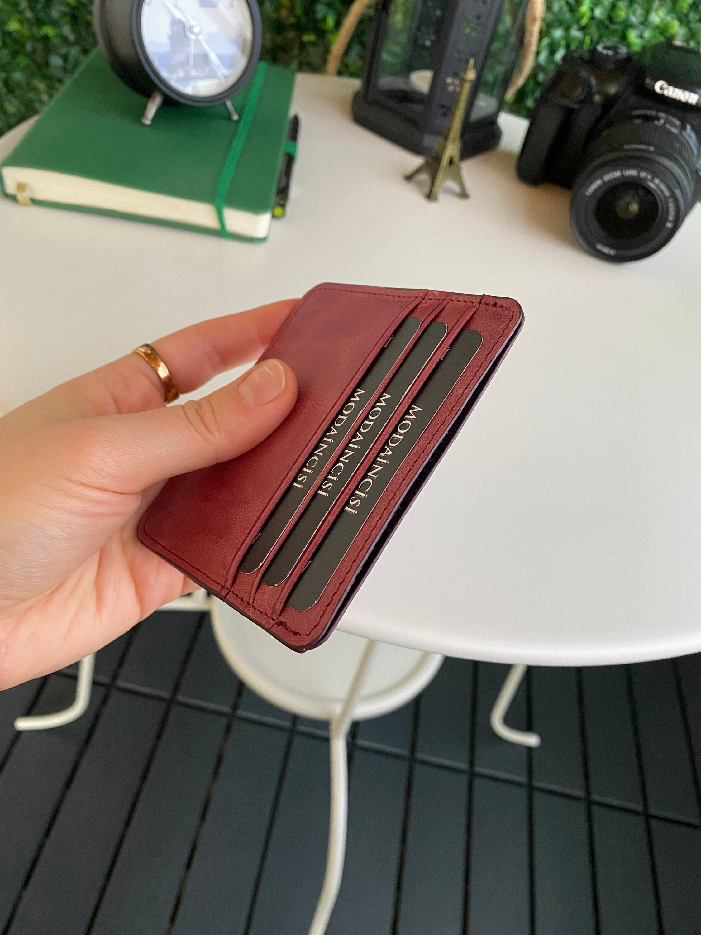 Ariza Genuine Leather Slim Cardholder showcasing its sleek design and high-quality leather finish.