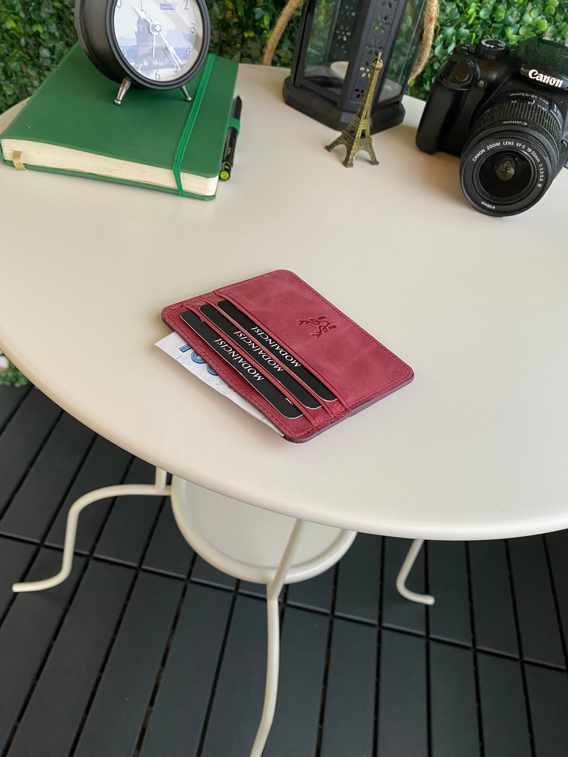 Ariza Genuine Leather Slim Cardholder showcasing its sleek design and high-quality leather finish.