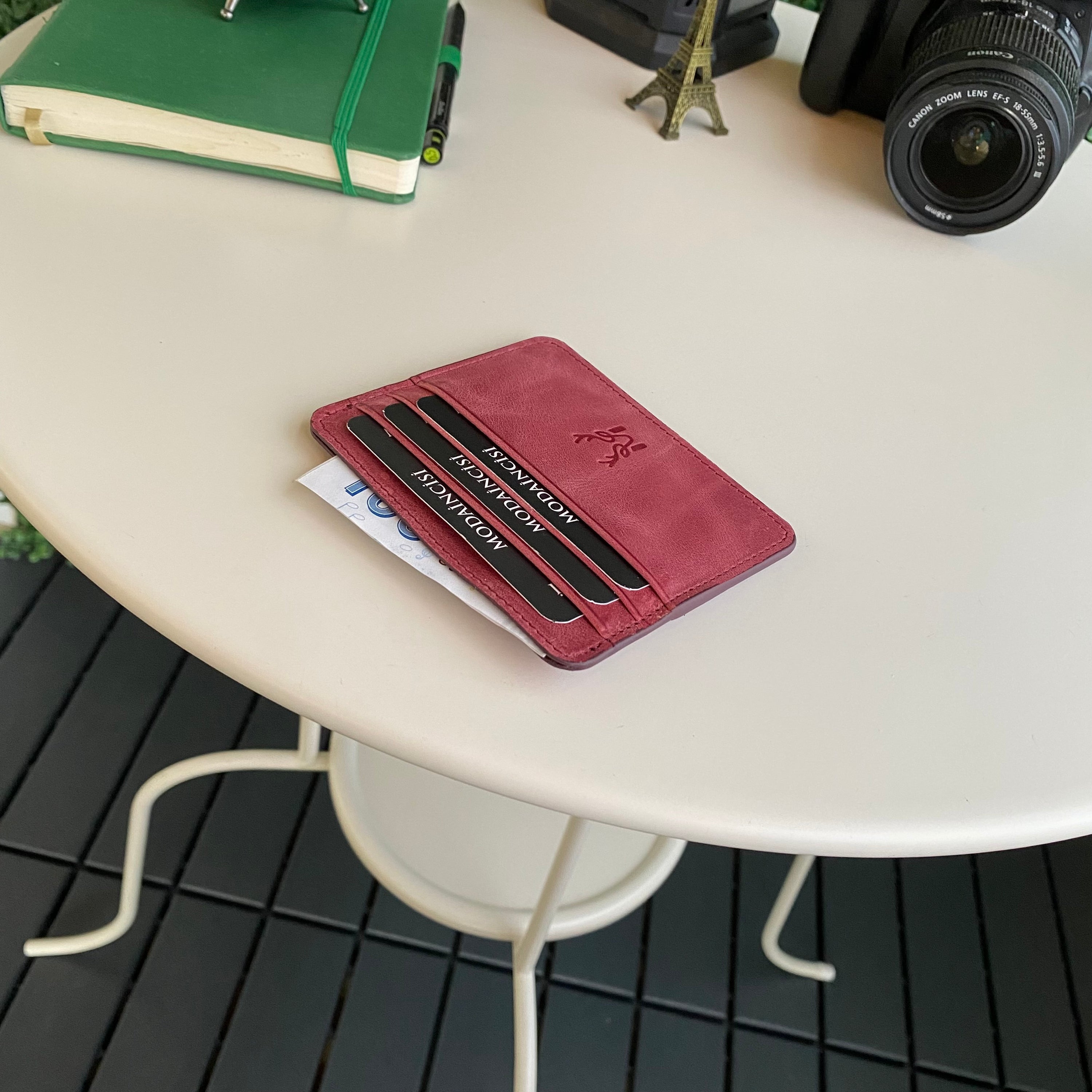 Ariza Genuine Leather Slim Cardholder showcasing its sleek design and high-quality leather finish.