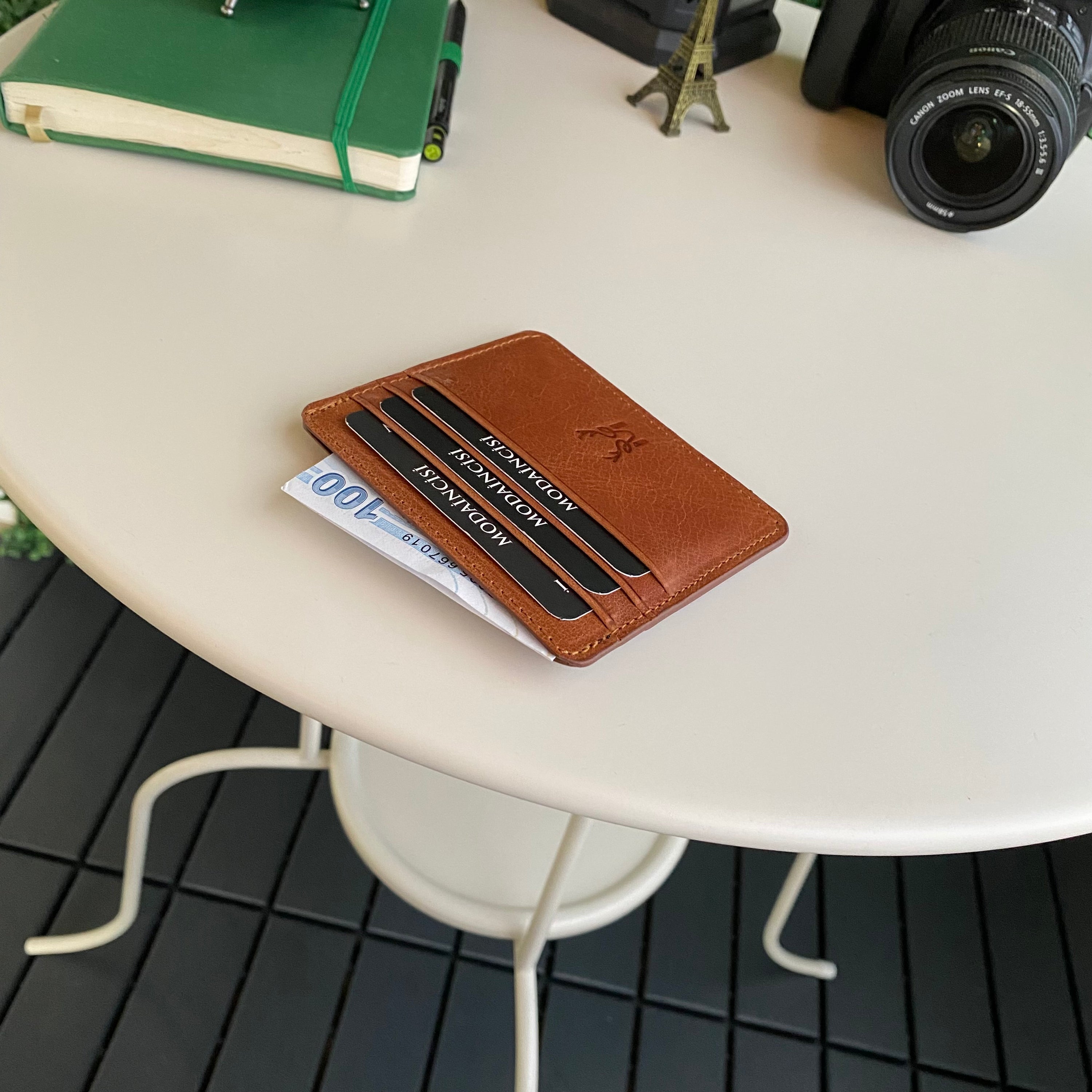 Ariza Genuine Leather Slim Cardholder showcasing its sleek design and high-quality leather finish.