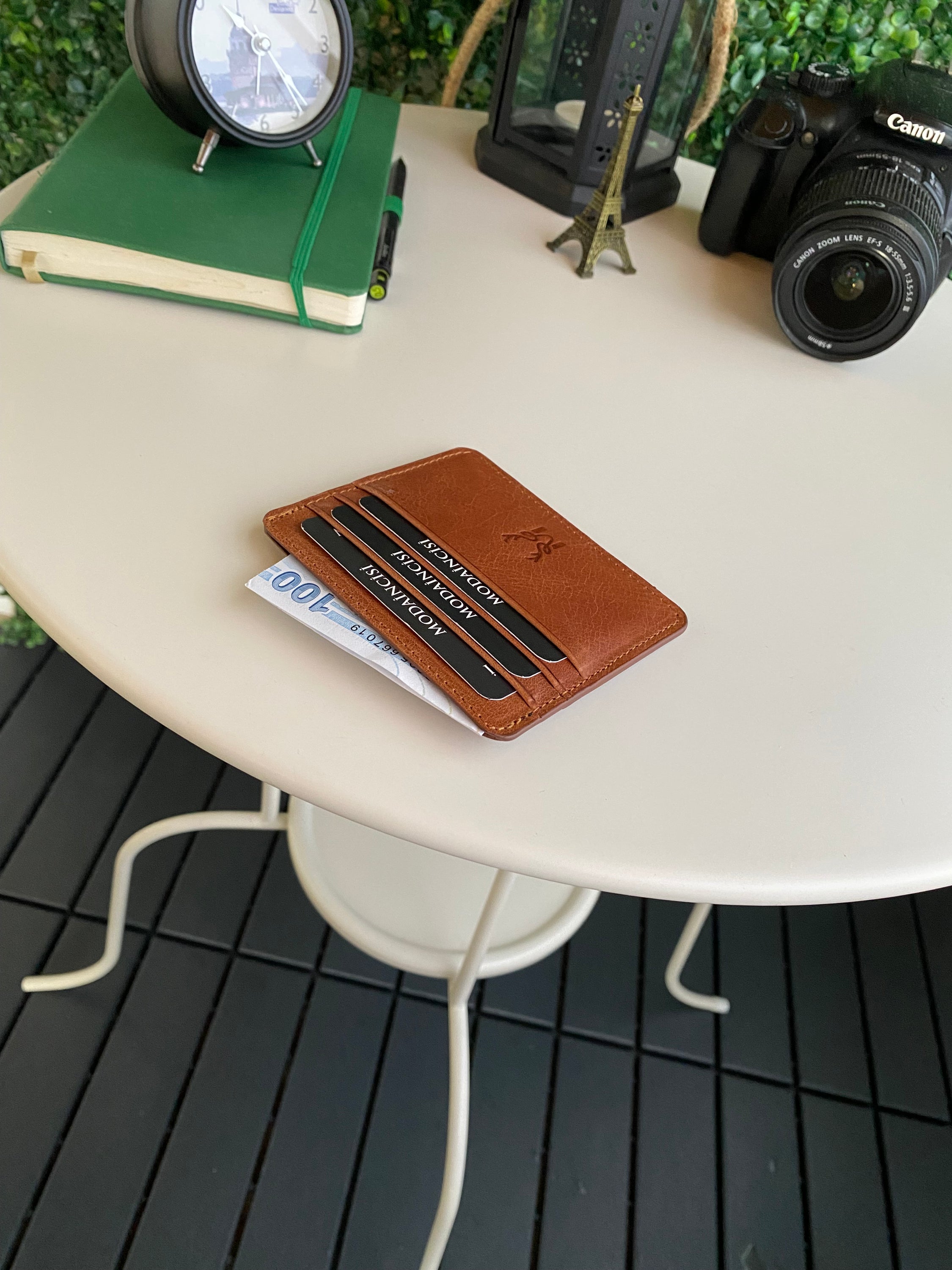 Ariza Genuine Leather Slim Cardholder showcasing its sleek design and high-quality leather finish.