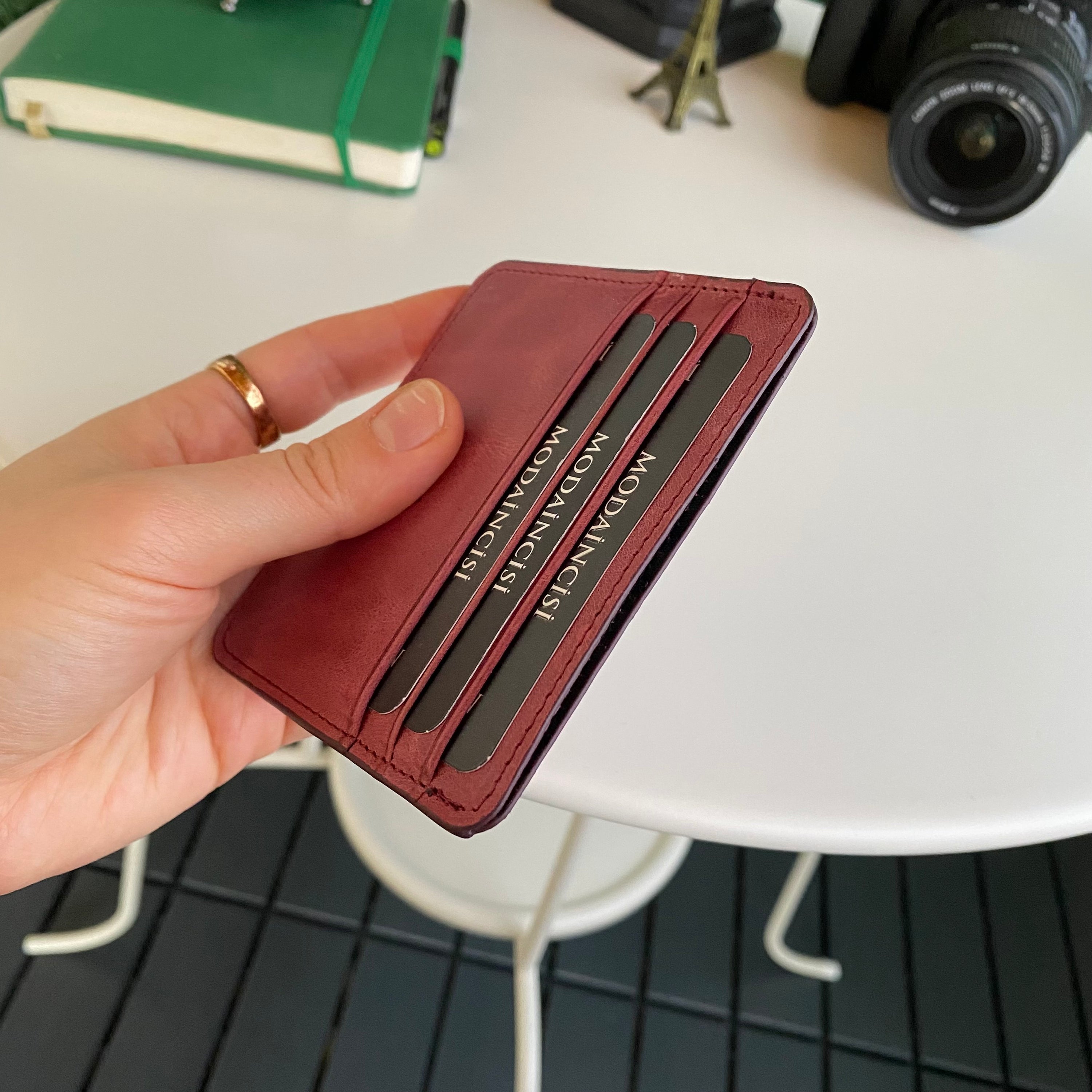 Ariza Genuine Leather Slim Cardholder showcasing its sleek design and high-quality leather finish.