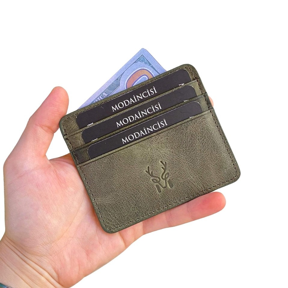 Ariza Genuine Leather Slim Cardholder showcasing its sleek design and high-quality leather finish.