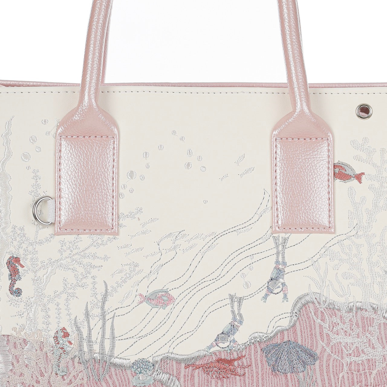 Artbook Medium - Seabed Shoulder Bag featuring unique ocean wave patterns and adjustable handle, made from vegan leather.