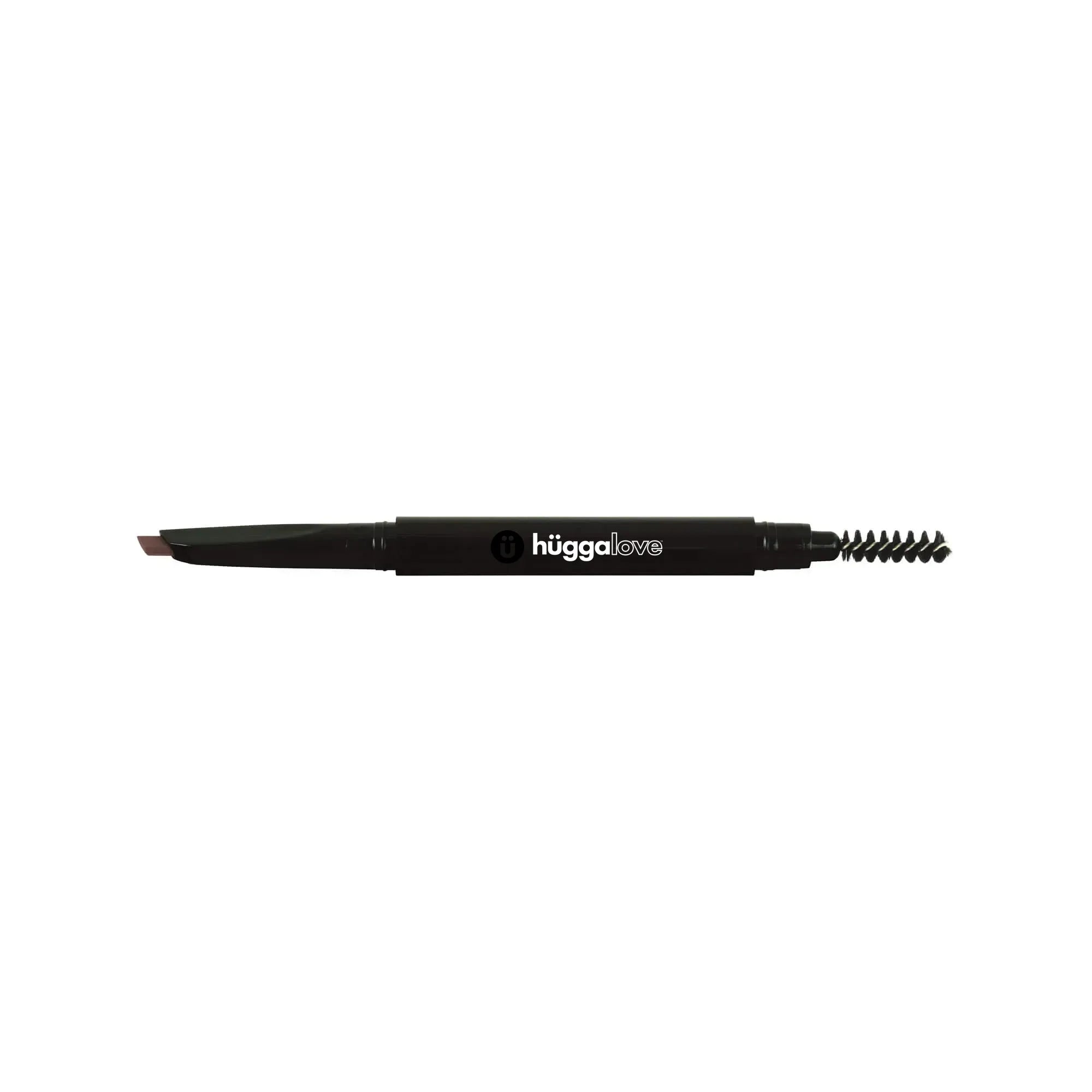 Automatic Eyebrow Pencil in Brown with dual tips for precise application and blending, showcasing its angled and spooly ends.