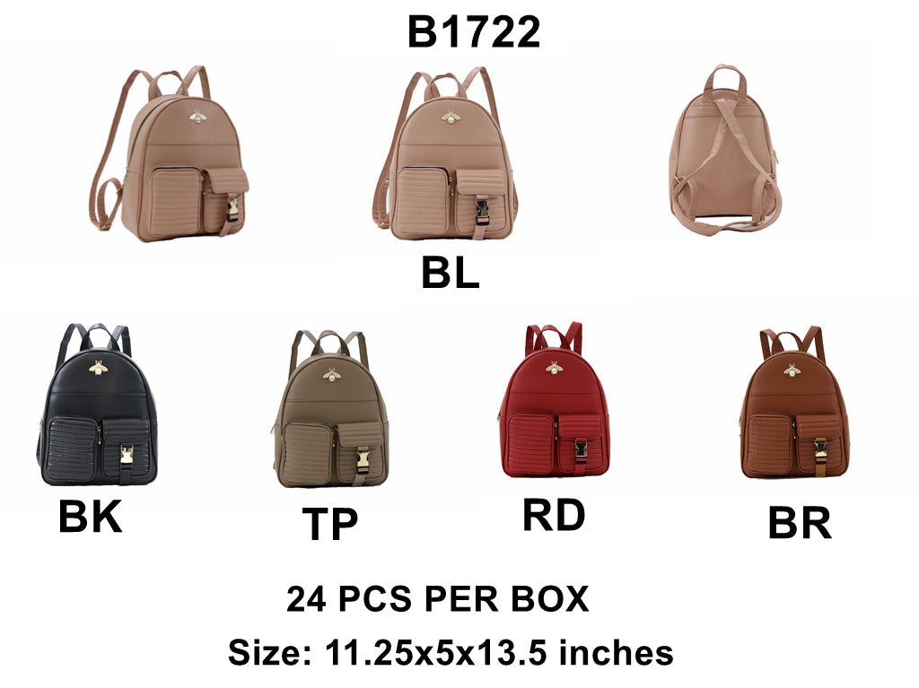 Backpack B1722 in a stylish design, featuring padded straps and spacious compartments.