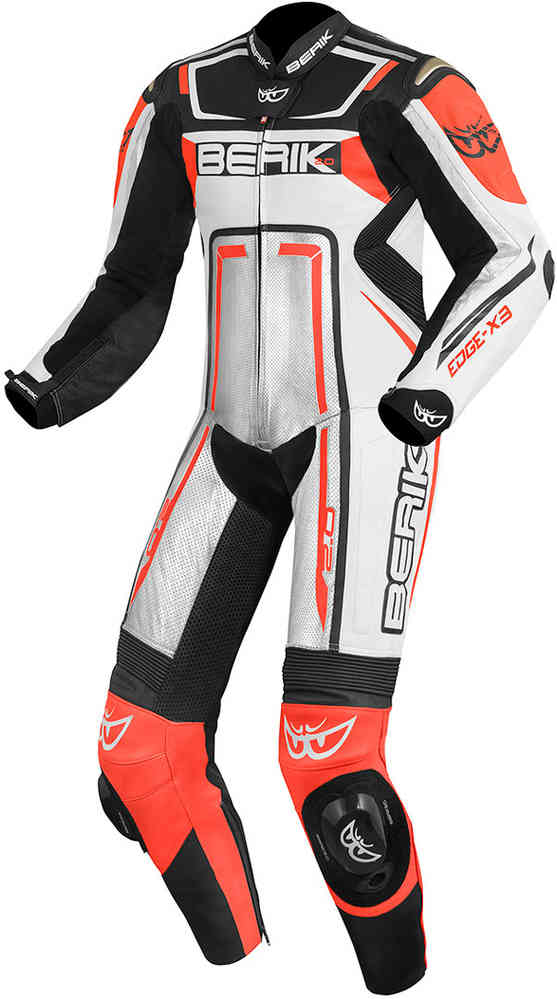 Berik Cosmic One Piece Motorcycle Leather Suit showcasing premium cowhide leather, aerodynamic design, and protective features.