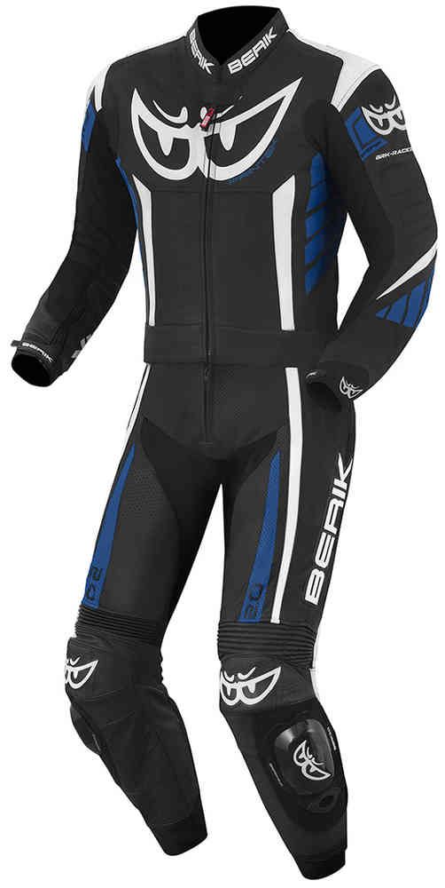 Berik Zakura Two Piece Motorcycle Leather Suit showcasing premium cow leather and flexible design features.