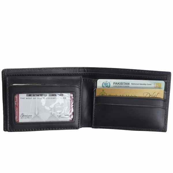 A sleek BI-FOLD Dollar Size Full Grain Cow Leather Mens Wallet showcasing its minimalist design and multiple compartments.