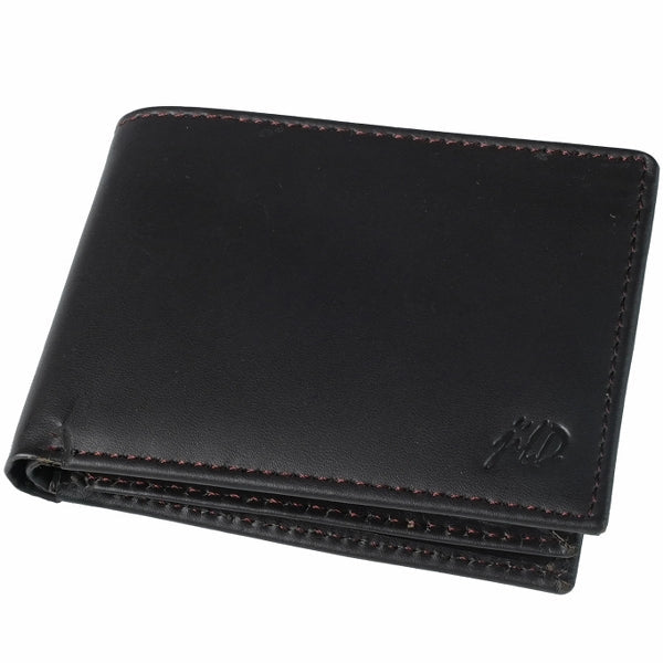 A sleek BI-FOLD Dollar Size Full Grain Cow Leather Mens Wallet showcasing its minimalist design and multiple compartments.