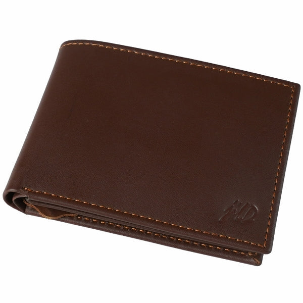 A sleek BI-FOLD Dollar Size Full Grain Cow Leather Mens Wallet showcasing its minimalist design and multiple compartments.