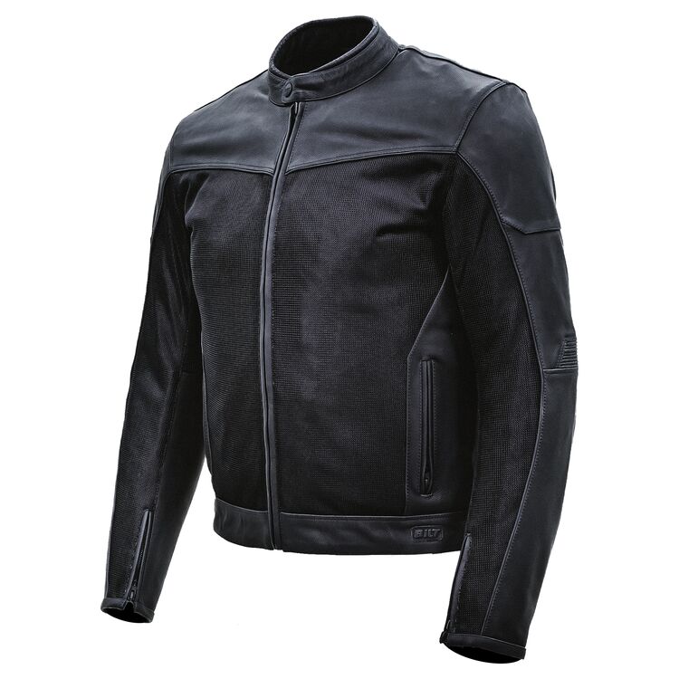 BILT Nomad Air Jacket showcasing leather and mesh hybrid design with reflective piping and detachable lining.