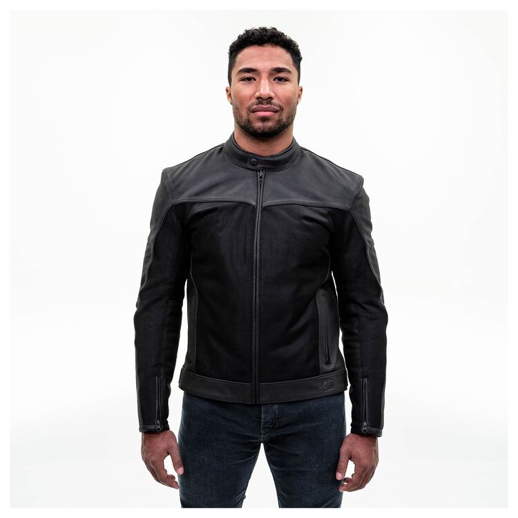 BILT Nomad Air Jacket showcasing leather and mesh hybrid design with reflective piping and detachable lining.