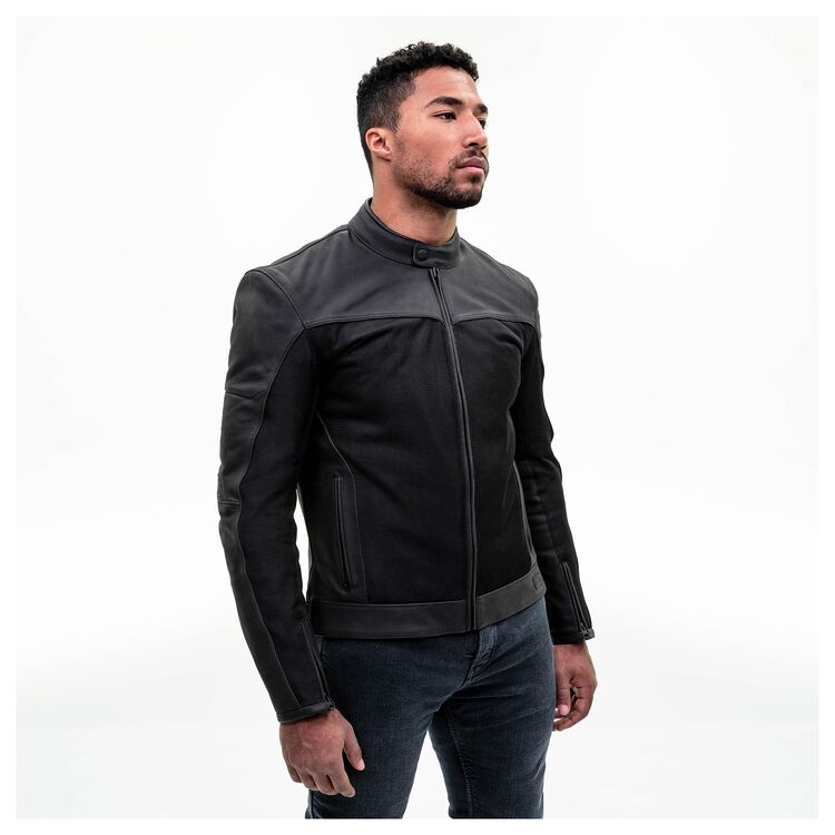 BILT Nomad Air Jacket showcasing leather and mesh hybrid design with reflective piping and detachable lining.