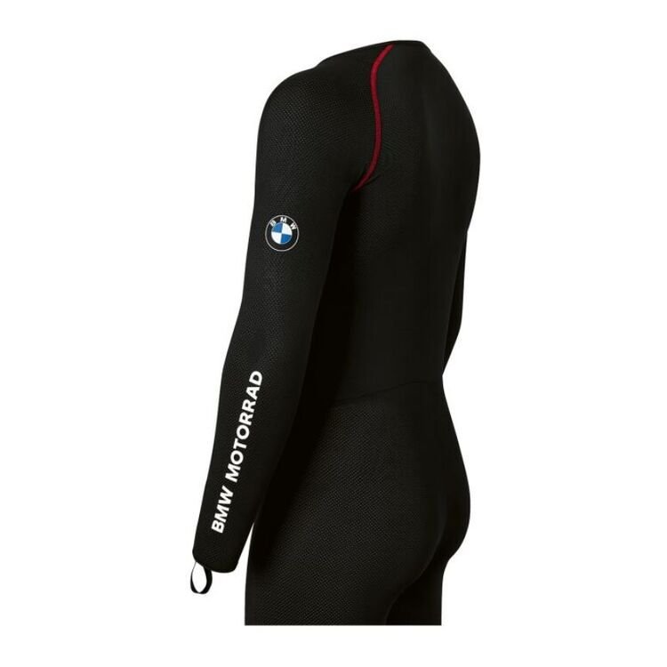 BMW RR Functional Skin Undersuit featuring breathable mesh material and stylish BMW branding.