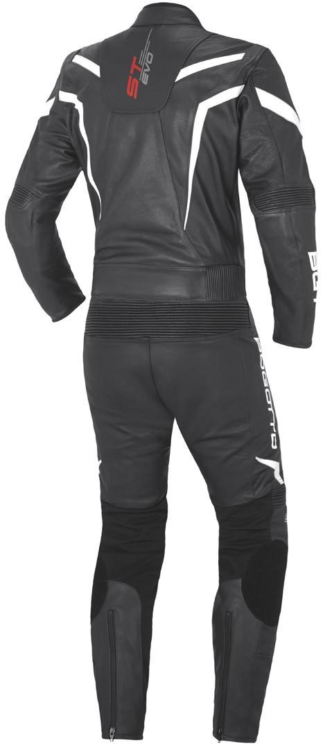 Bogotto ST-Evo Two Piece Motorcycle Leather Suit showcasing high-quality cowhide material and ergonomic design for comfort and safety.