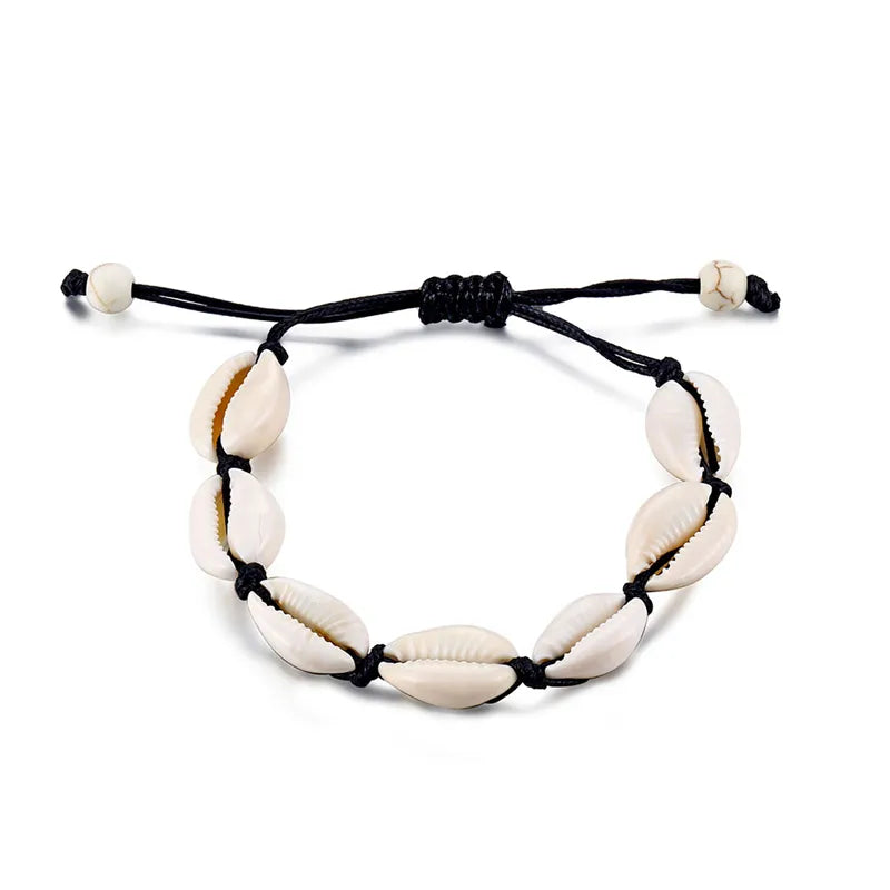 A stylish Boho Chic Shell Anklet featuring natural shells, perfect for trendy women.