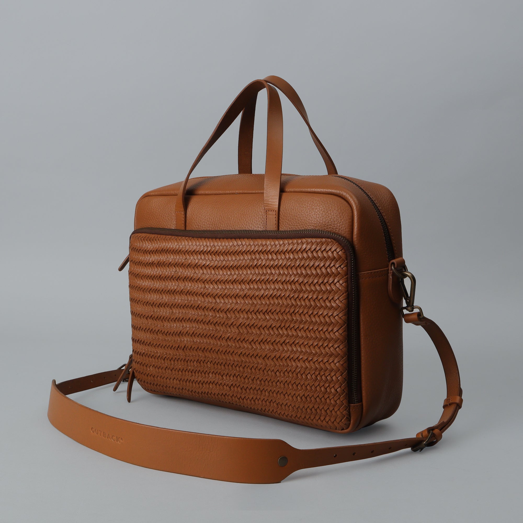 Boston Leather Briefcase showcasing premium full grain leather, spacious compartments, and a comfortable shoulder strap.