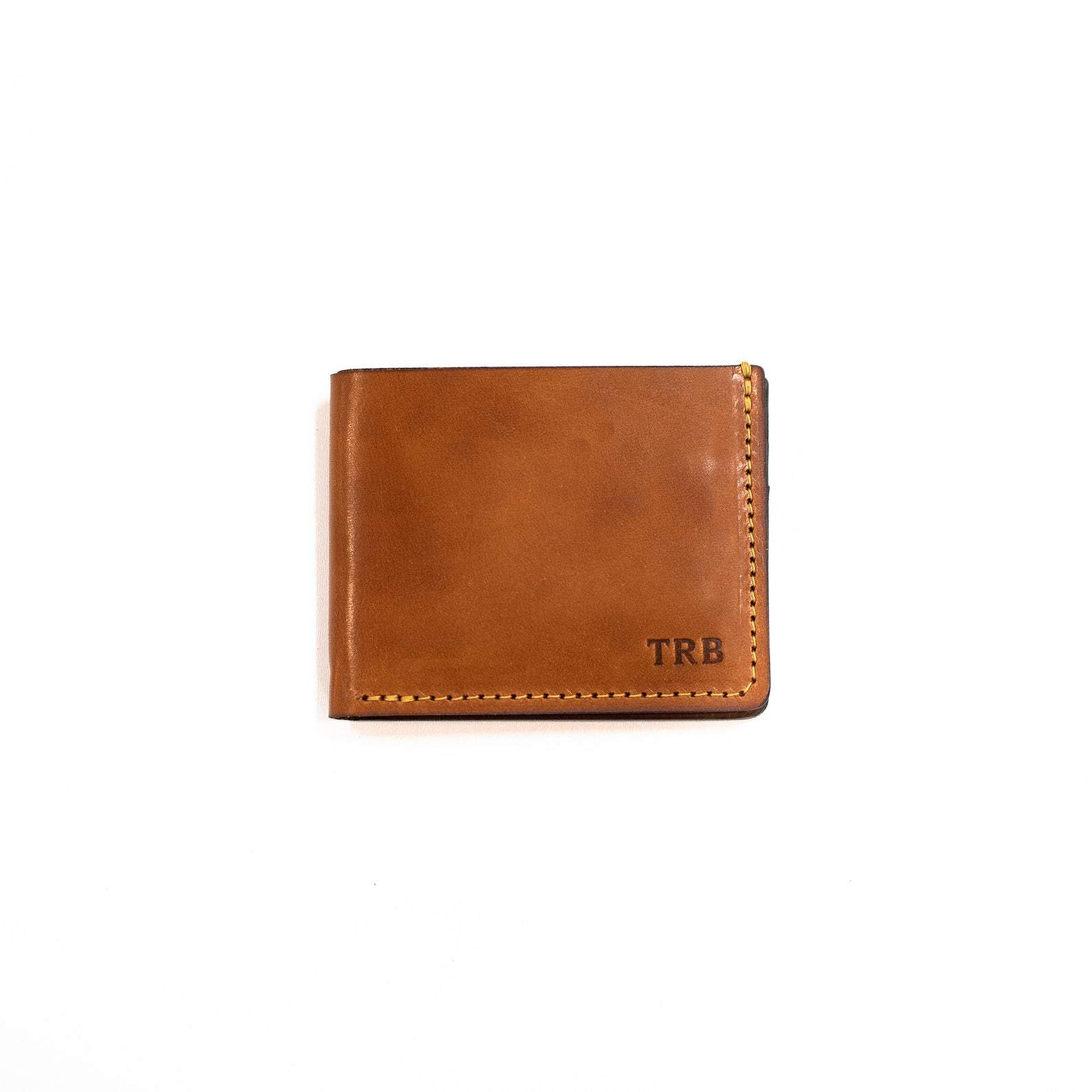 Bowman Bifold Wallet made from genuine full grain leather, featuring a classic design with personalization option.