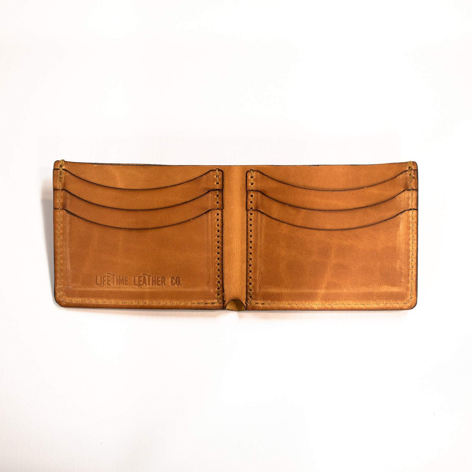 Bowman Bifold Wallet made from genuine full grain leather, featuring a classic design with personalization option.