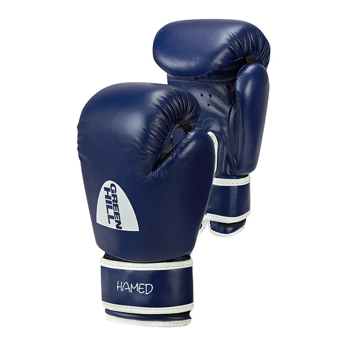 HAMED Boxing Gloves for children in red, blue, and black colors, made of durable artificial leather.