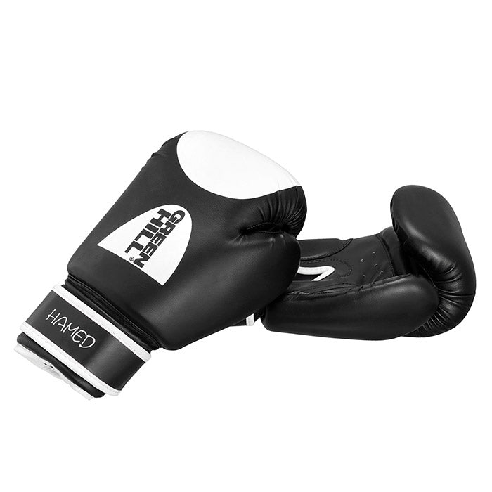 HAMED boxing gloves in red, blue, and black colors, made from artificial leather, designed for children and training.