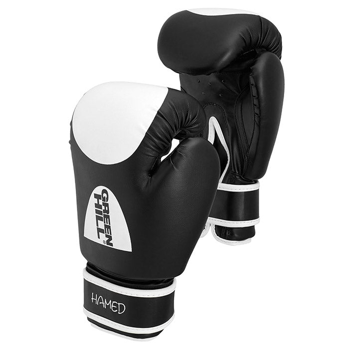 HAMED boxing gloves in red, blue, and black colors, made from artificial leather, designed for children and training.