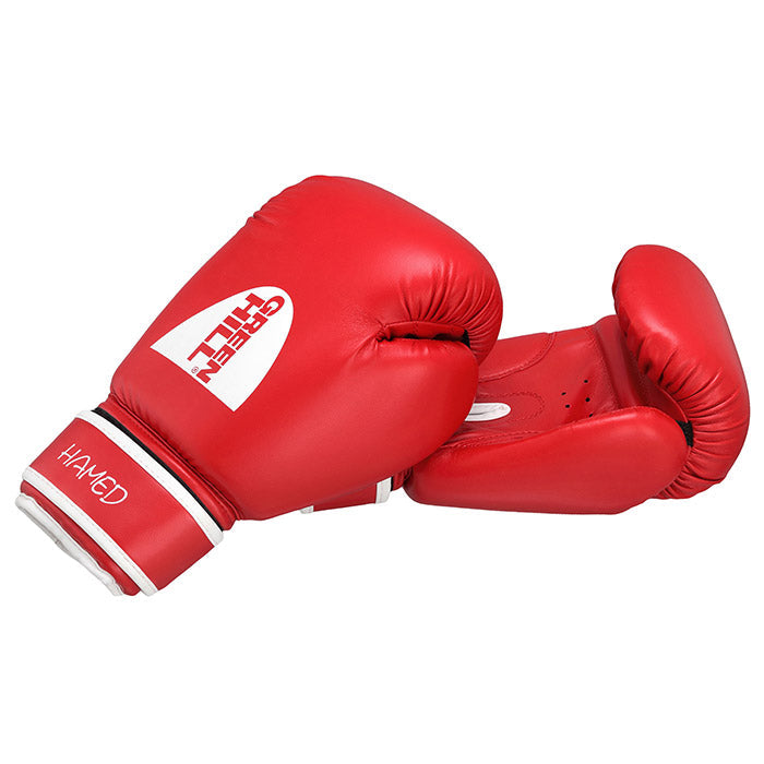 HAMED boxing gloves in red, blue, and black colors, made from artificial leather, designed for children and training.