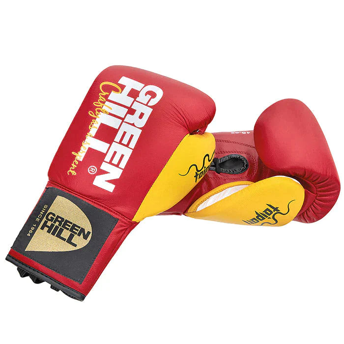 Boxing Gloves Taipan made from genuine leather, featuring multi-layer foam padding and adjustable Velcro straps, available in various colors.