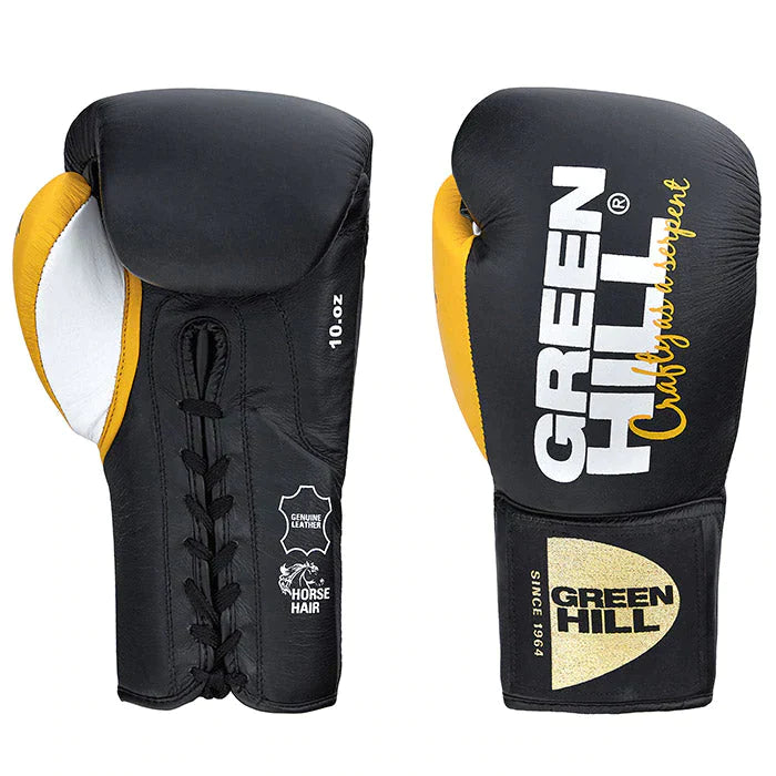 Boxing Gloves Taipan made from genuine leather, featuring multi-layer foam padding and adjustable Velcro straps, available in various colors.