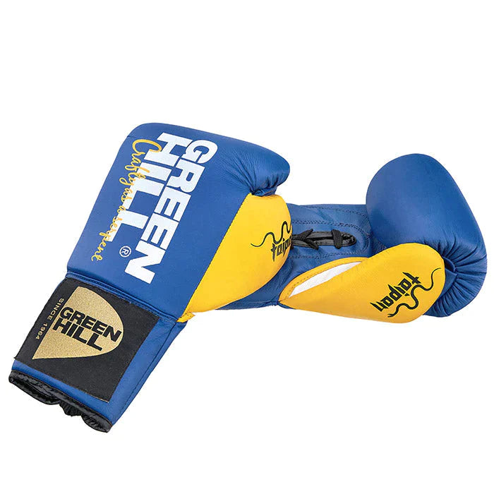 Boxing Gloves Taipan made from genuine leather, featuring multi-layer foam padding and adjustable Velcro straps, available in various colors.