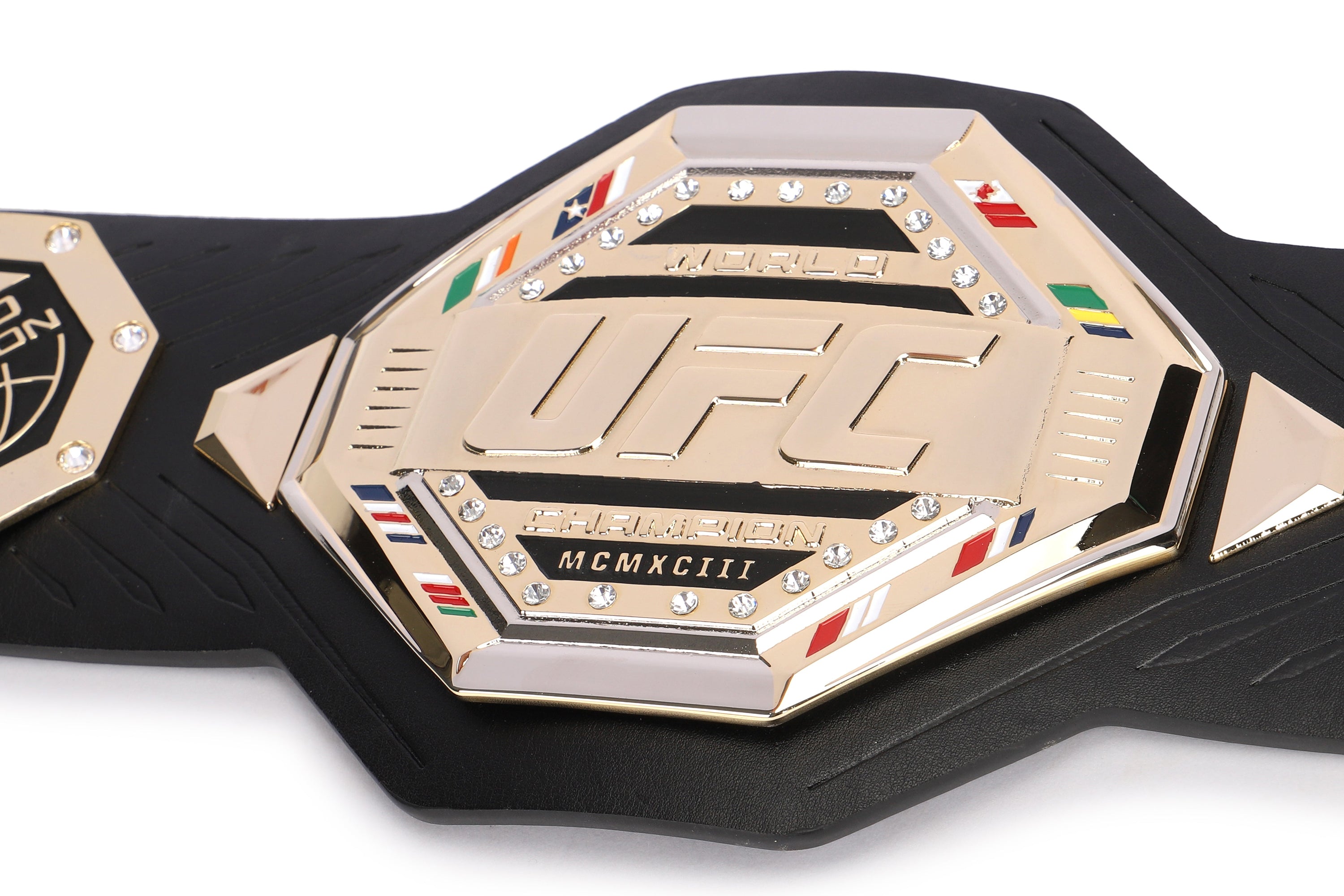 Brandon Moreno Signed UFC Legacy Championship Desktop Belt, showcasing intricate details and signature.