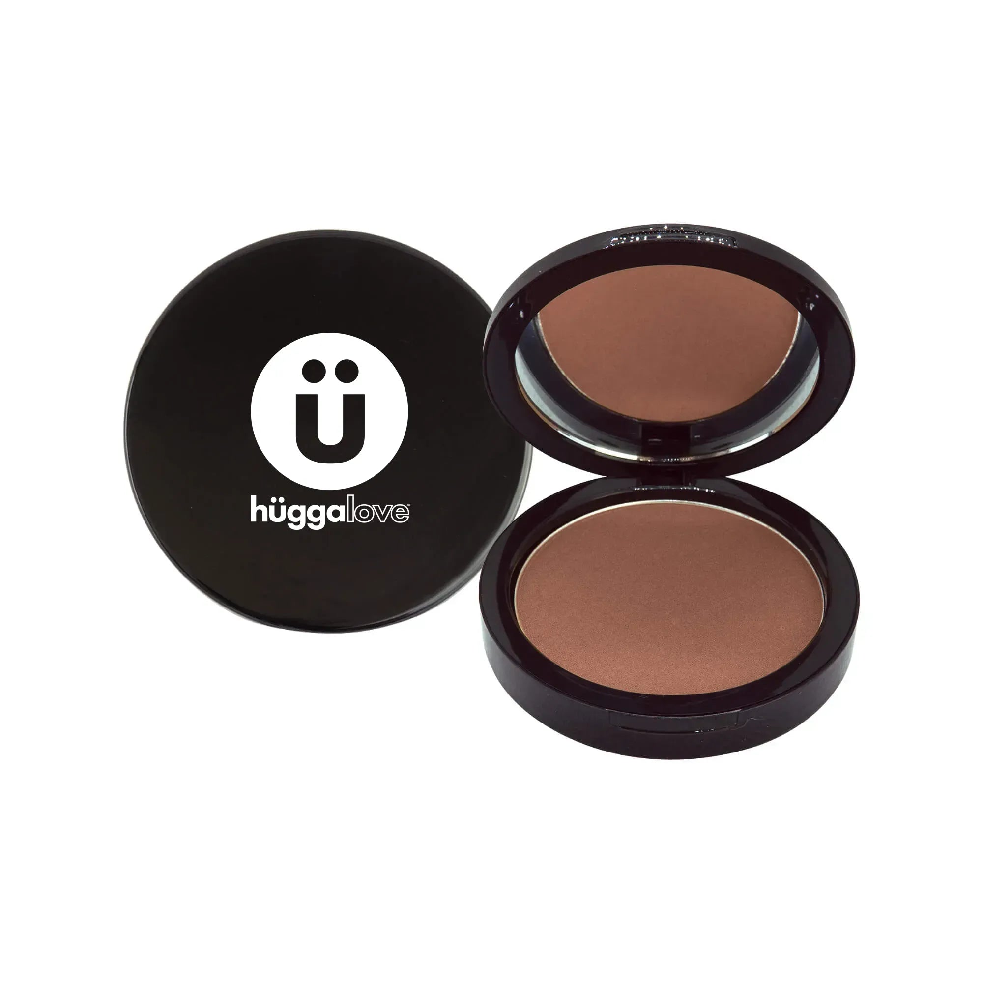 Mocha Bronzer in a sleek compact, showcasing its rich red and brown tones for a natural tan.