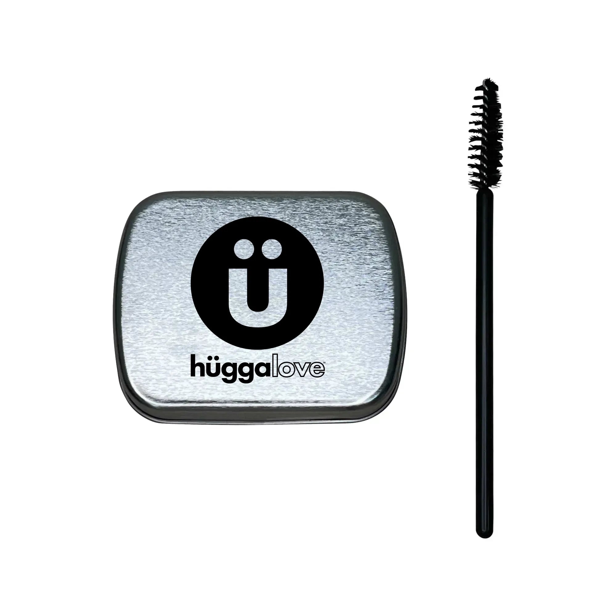 Clear brow soap in a compact container with a wand, designed for styling brows without residue.