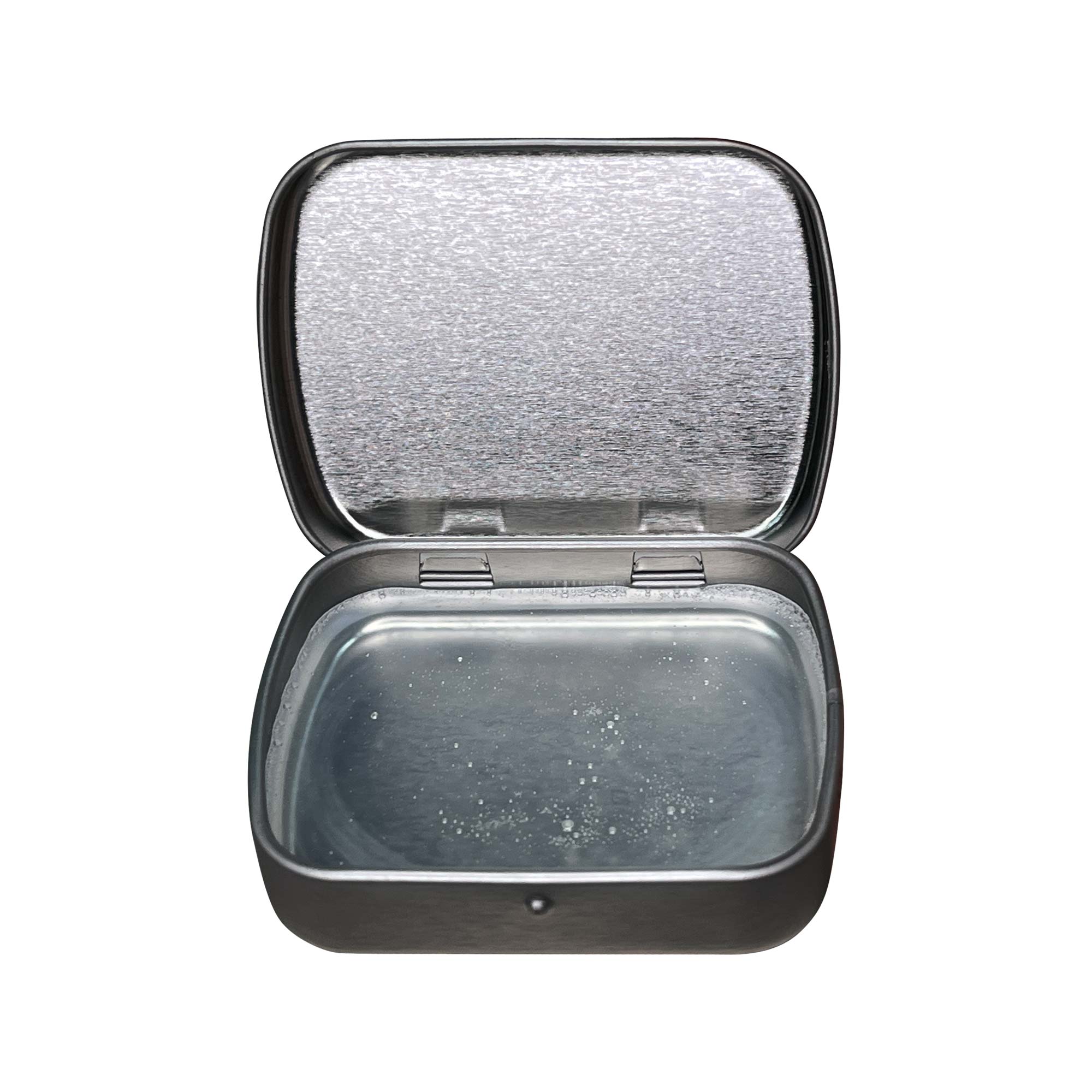 Clear brow soap in a compact container with a wand, designed for styling brows without residue.