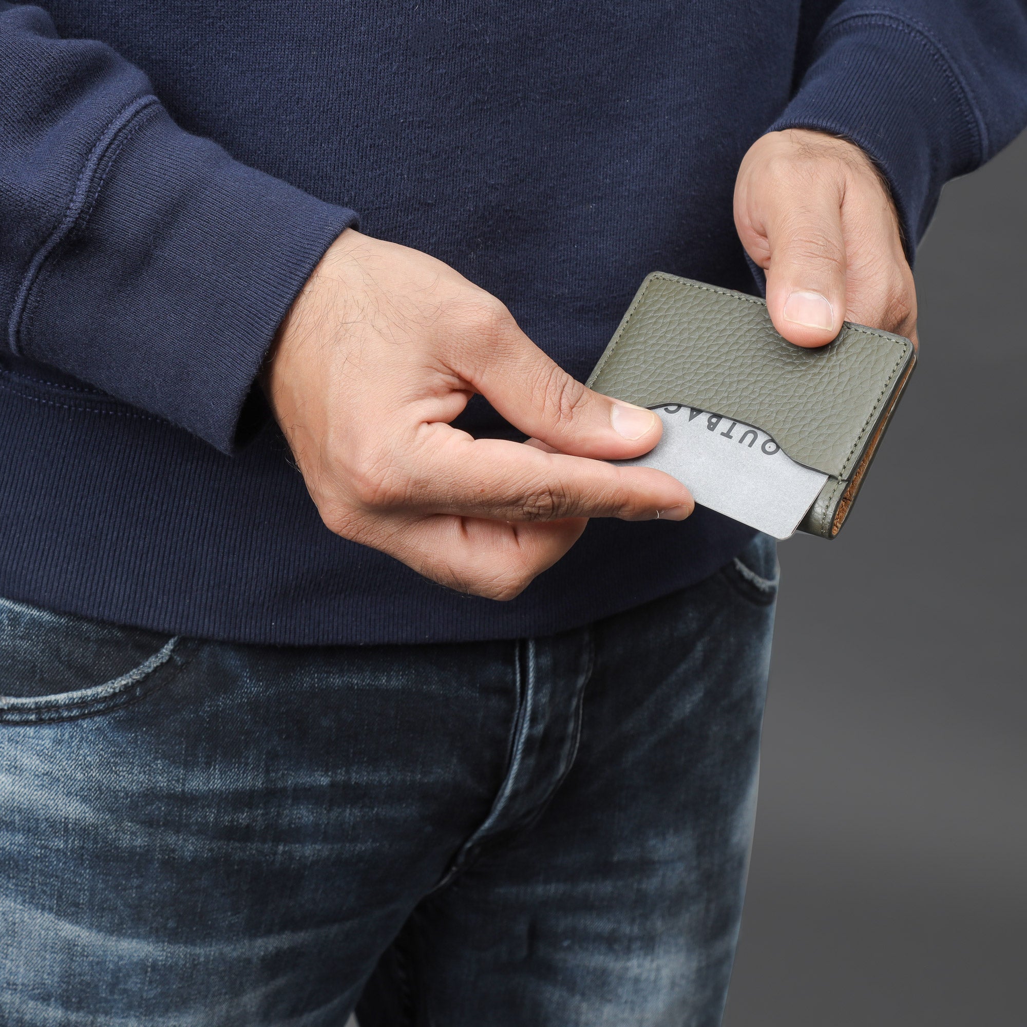 A premium Business Cards Leather Wallet made from full grain leather, featuring multiple pockets for business cards, showcasing its elegant design and craftsmanship.