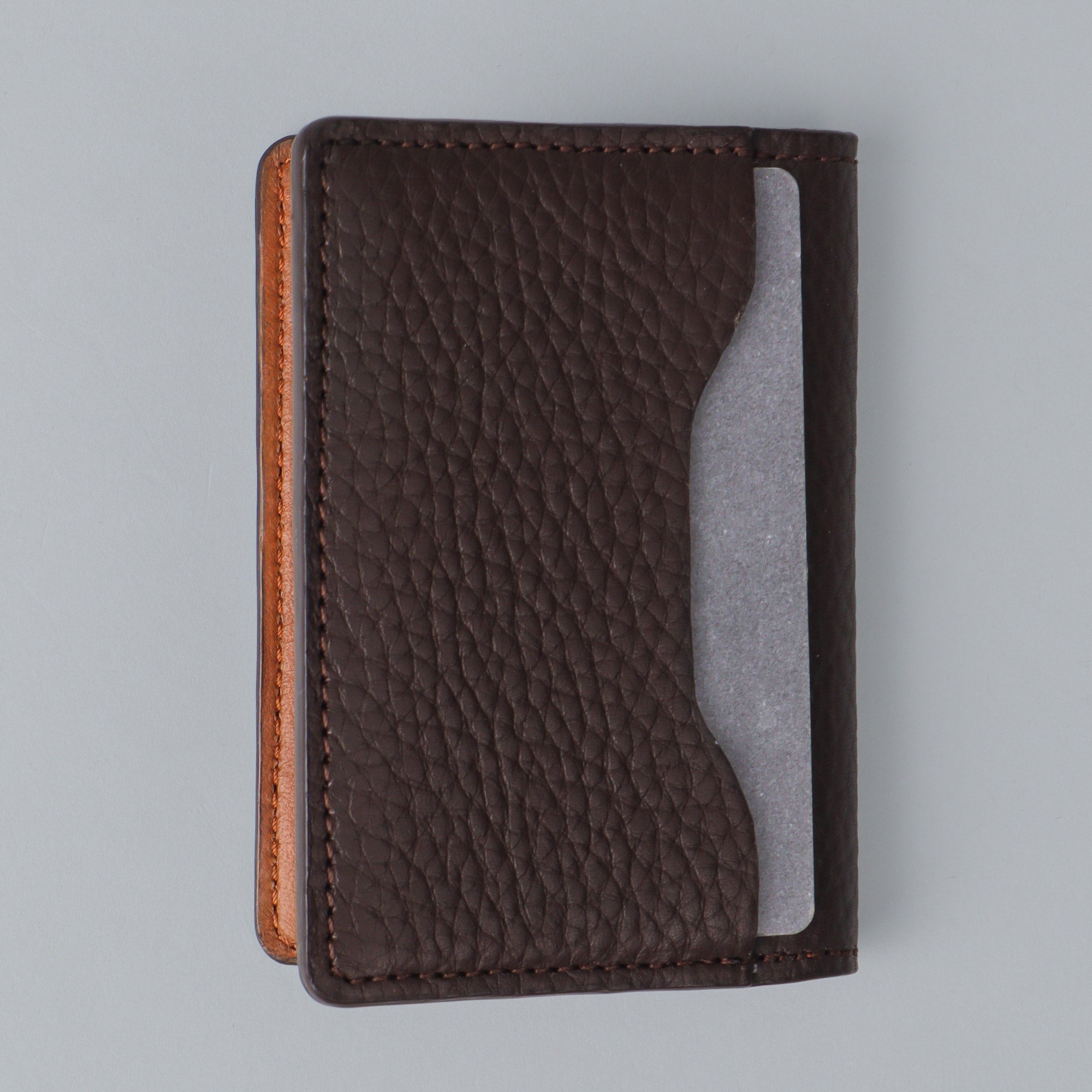 A stylish Business Cards Leather Wallet made from premium full grain leather, featuring multiple pockets for business cards.