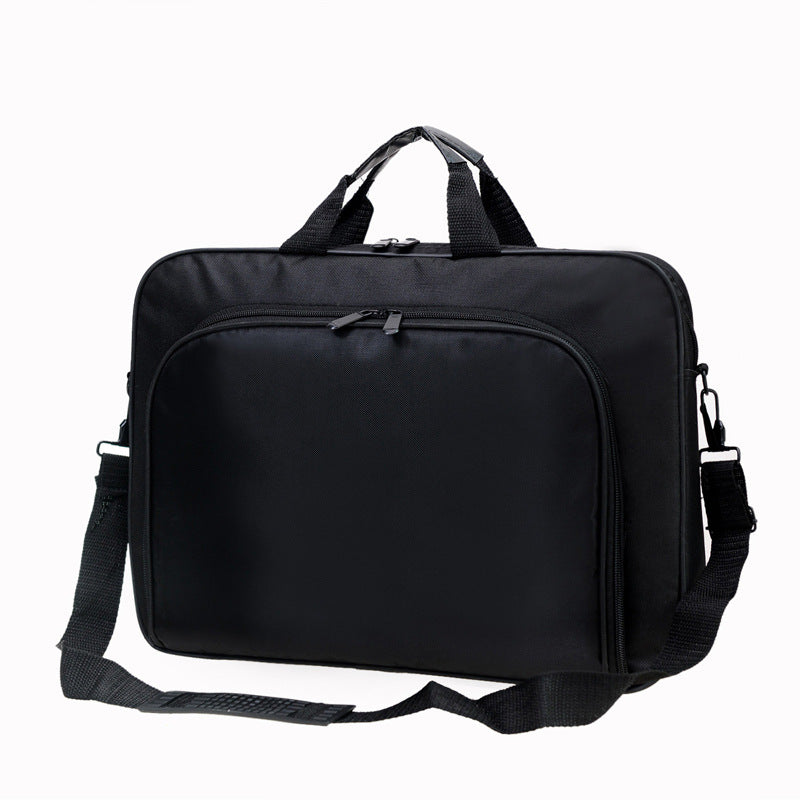 Business Fashion Laptop Bag made of durable Oxford cloth, featuring a zipper opening and a soft design, suitable for daily use.