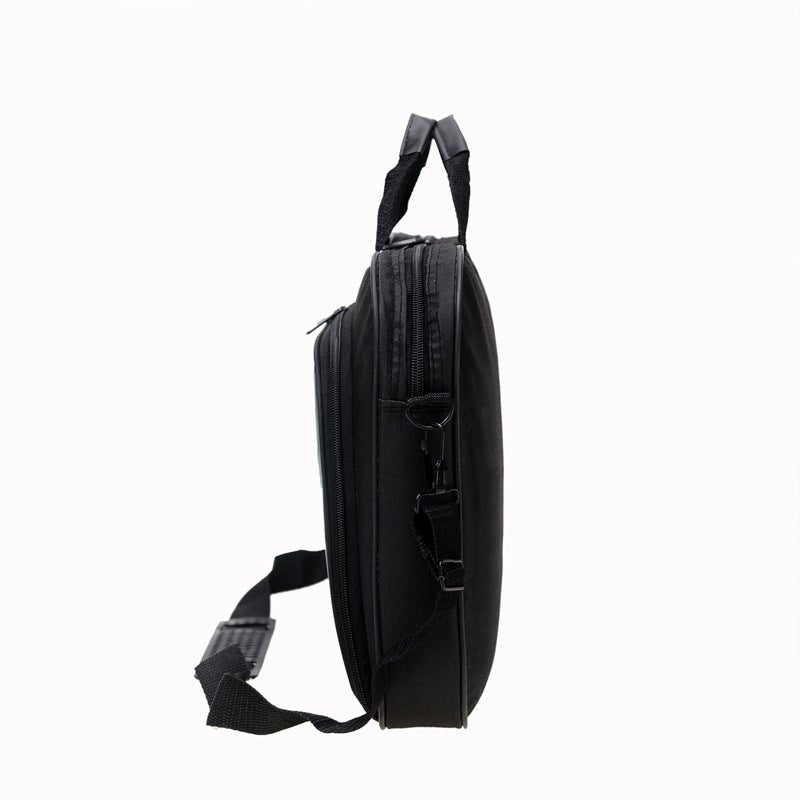 Business Fashion Laptop Bag made of durable Oxford cloth, featuring a zipper opening and a soft design, suitable for daily use.