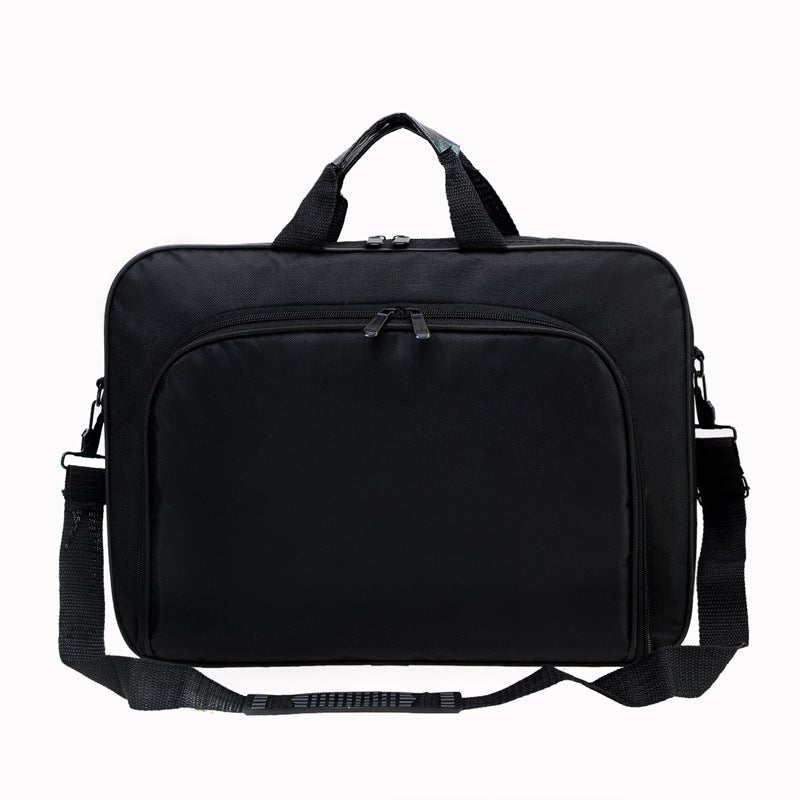 Business Fashion Laptop Bag made of durable Oxford cloth, featuring a zipper opening and a soft design, suitable for daily use.