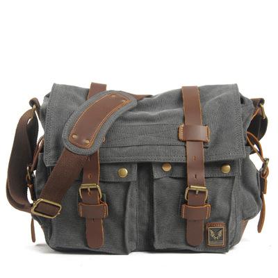 Canvas Leather Fashion Messenger Bag for Men, featuring a stylish design with durable materials, perfect for everyday use.