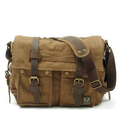 Canvas Leather Fashion Messenger Bag for Men, featuring a stylish design with durable materials, perfect for everyday use.