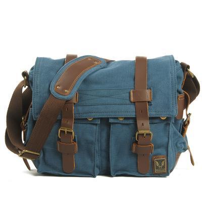 Canvas Leather Fashion Messenger Bag for Men, featuring a stylish design with durable materials, perfect for everyday use.