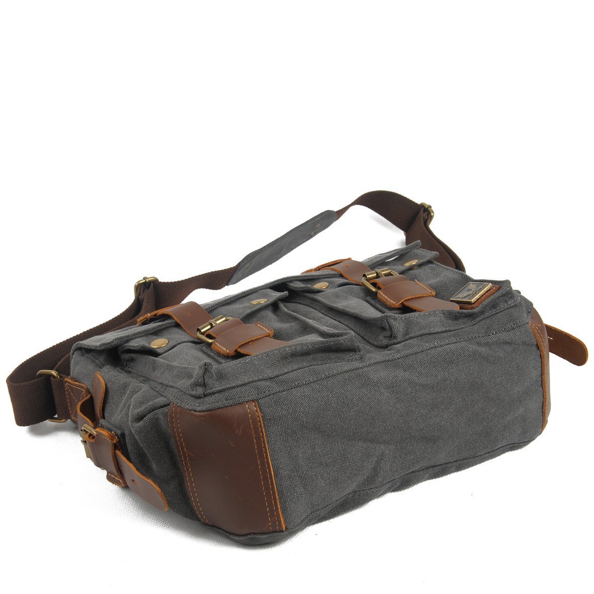 Canvas Leather Fashion Messenger Bag for Men, featuring a stylish design with durable materials, perfect for everyday use.